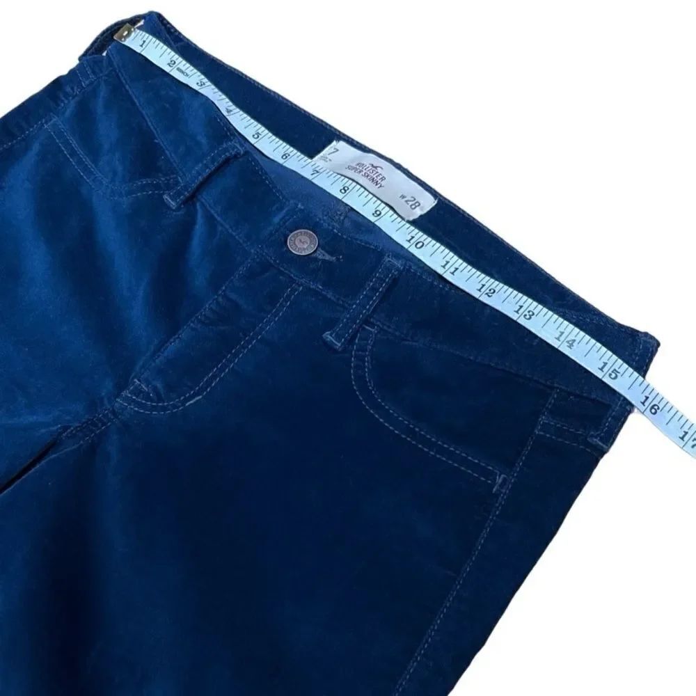 Hollister super skinny velvet pants blue size 7/28 - Picture 14 of 16